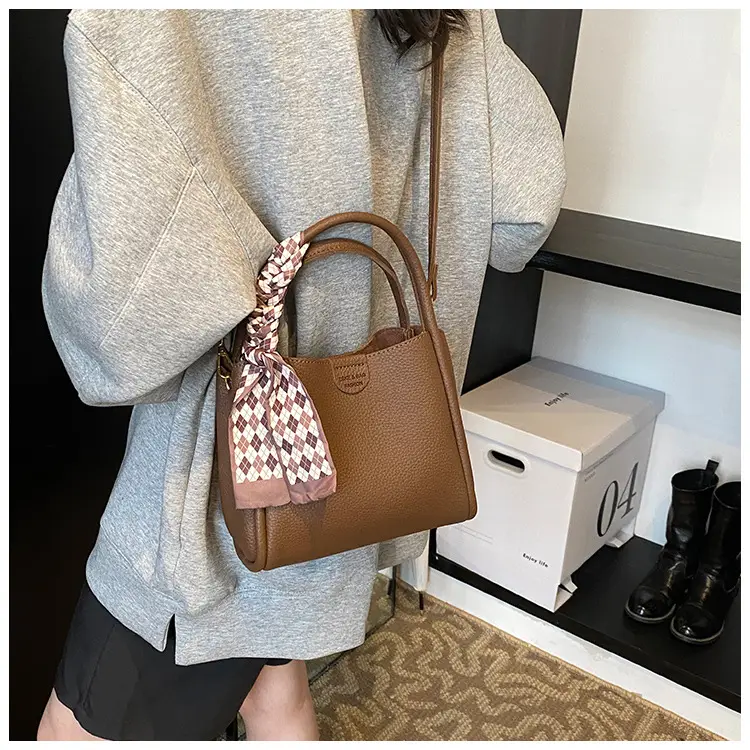 Brown Leather Shoulder Bag with Tassel for Women — feature 29