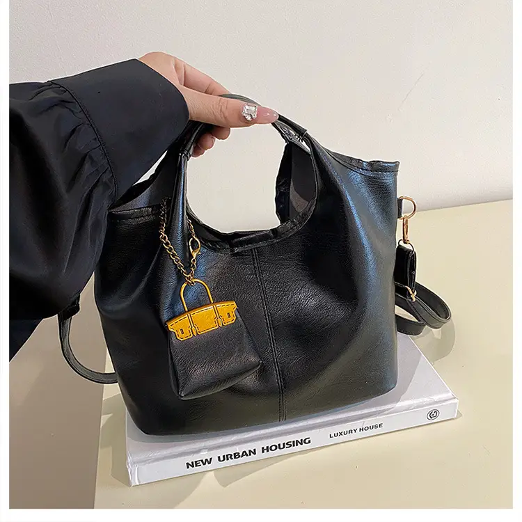 Women's Retro Leather Bucket Bag Brown 2024 — feature 14