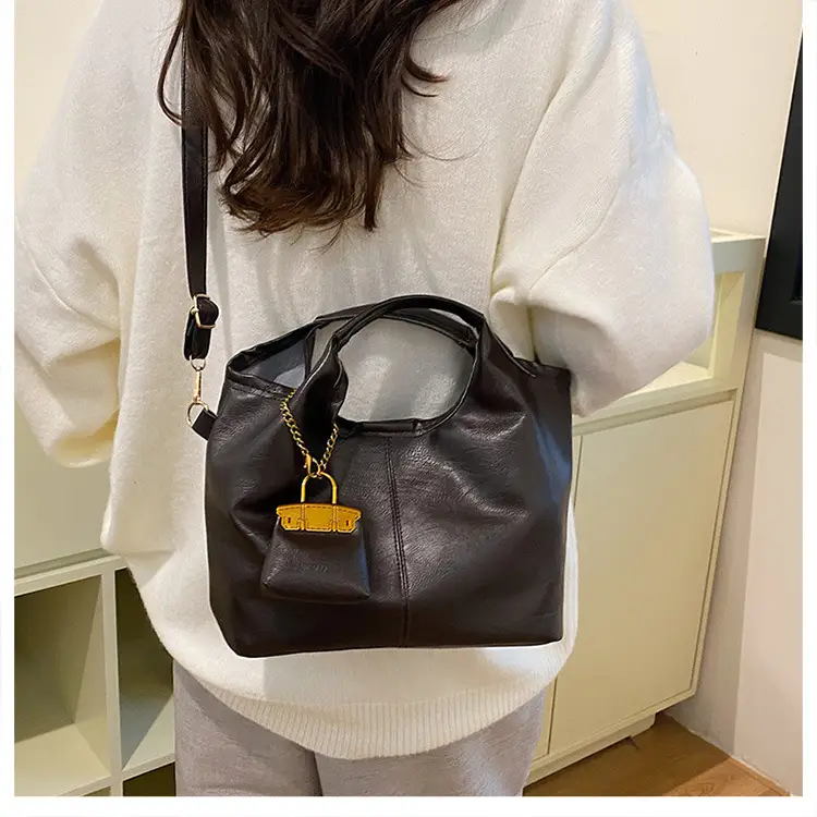 Women's Retro Leather Bucket Bag Brown 2024 — feature 26