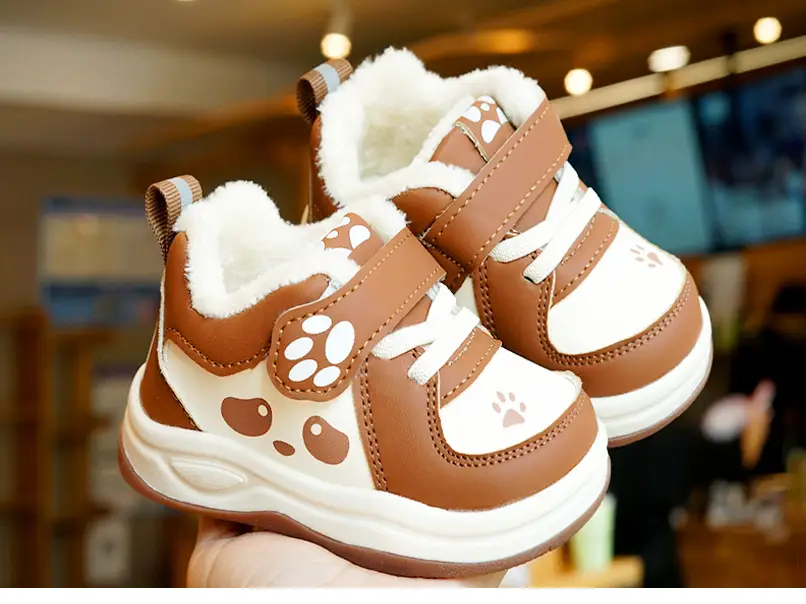 Toddler Winter Fleece Shoes Pink Cartoon 1-2Y — feature 4
