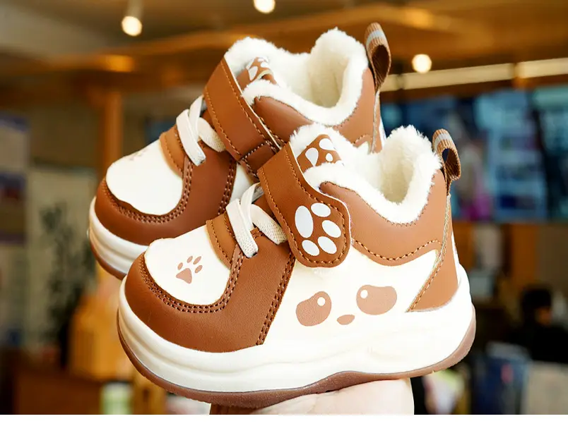 Toddler Winter Fleece Shoes Pink Cartoon 1-2Y — feature 5