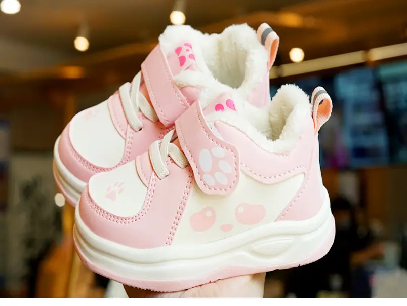 Toddler Winter Fleece Shoes Pink Cartoon 1-2Y — feature 7