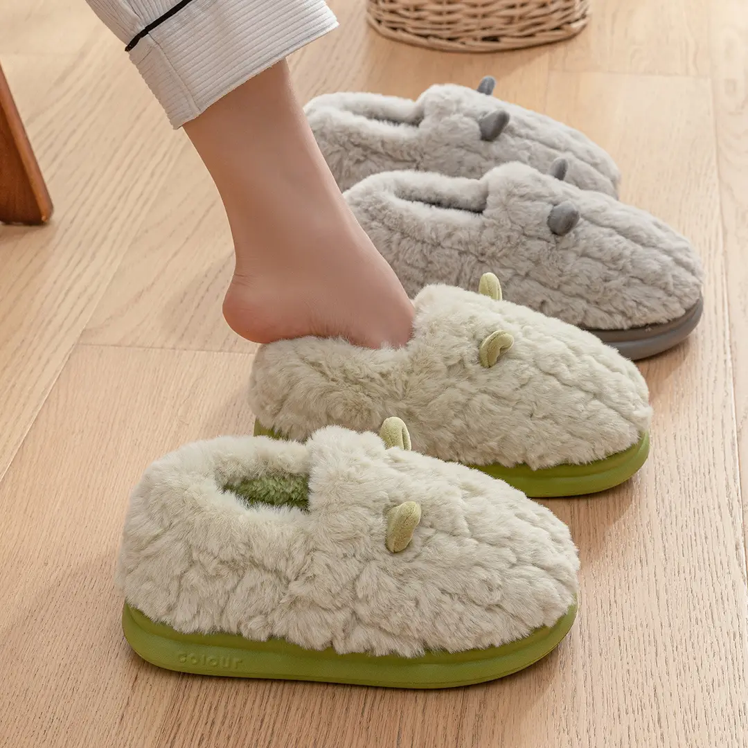 Lidani Cotton Slippers for Women, Winter 2025 New Model, Indoor Home Warm Plush Maternity Slippers with Heel, Cotton Shoes for Men - Image 6