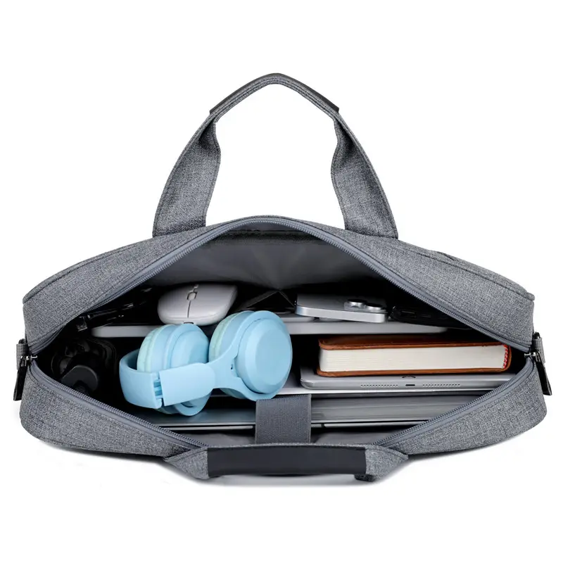 Grey Crossbody Laptop Bag for Men Women
