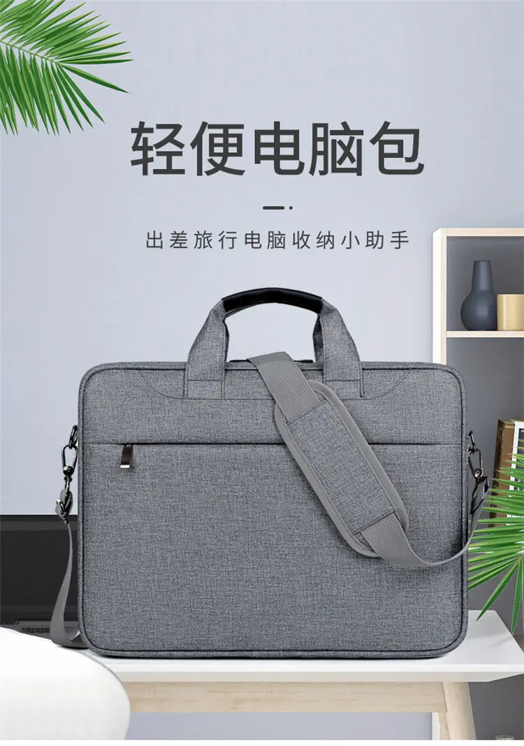 Grey Crossbody Laptop Bag for Men Women — feature 1