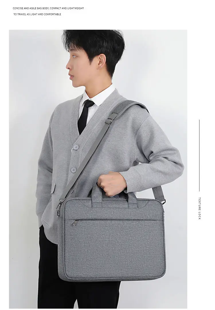 Grey Crossbody Laptop Bag for Men Women — feature 14