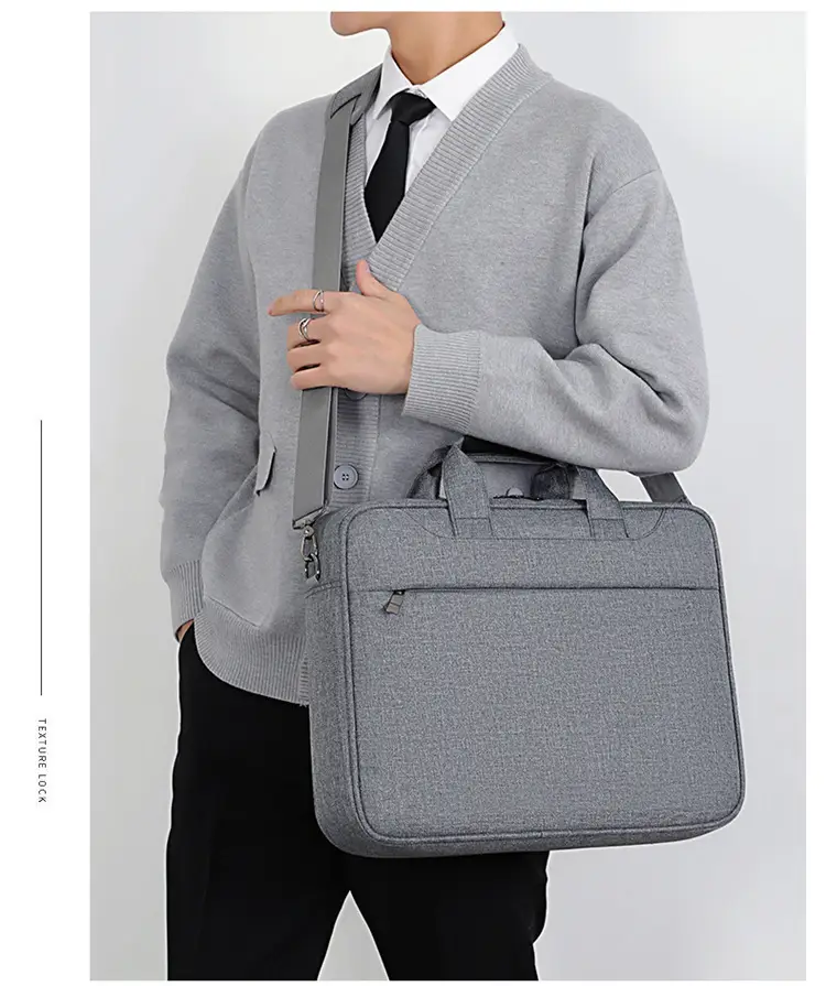 Grey Crossbody Laptop Bag for Men Women — feature 15