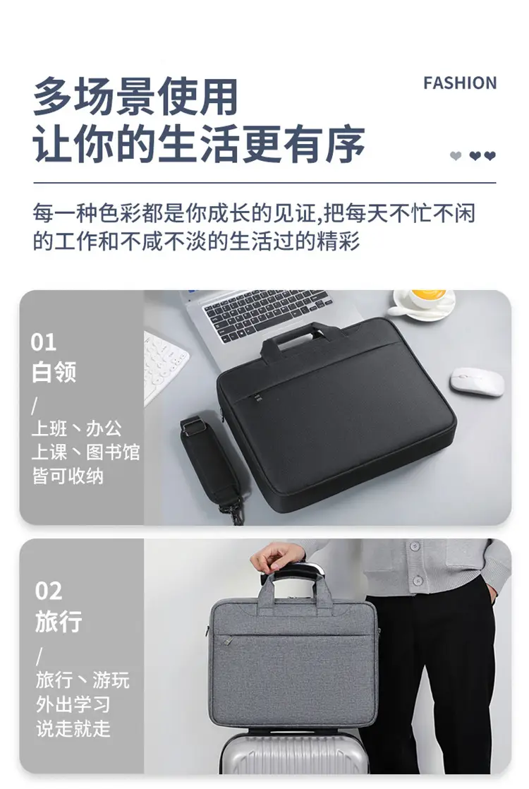 Grey Crossbody Laptop Bag for Men Women — feature 6