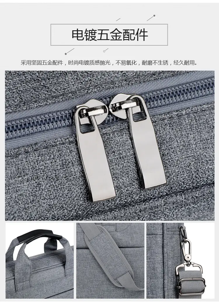 Grey Crossbody Laptop Bag for Men Women — feature 9