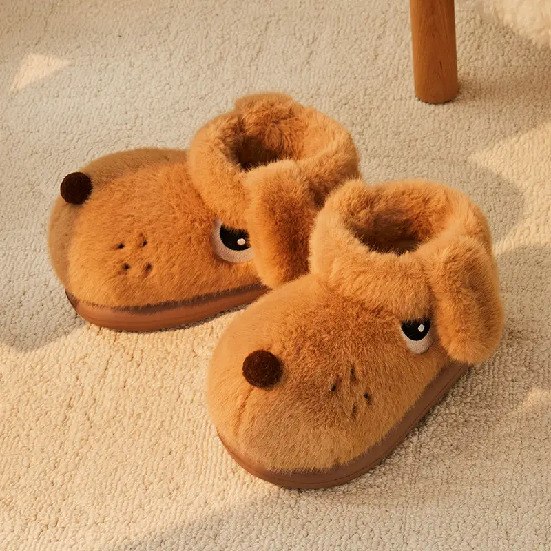 Qidan Shoe Factory Cute Dog Bag with Cotton Slippers Women's Winter Indoor Home fleece-lined Warm Non-slip Couple's Cotton Shoes - Image 3