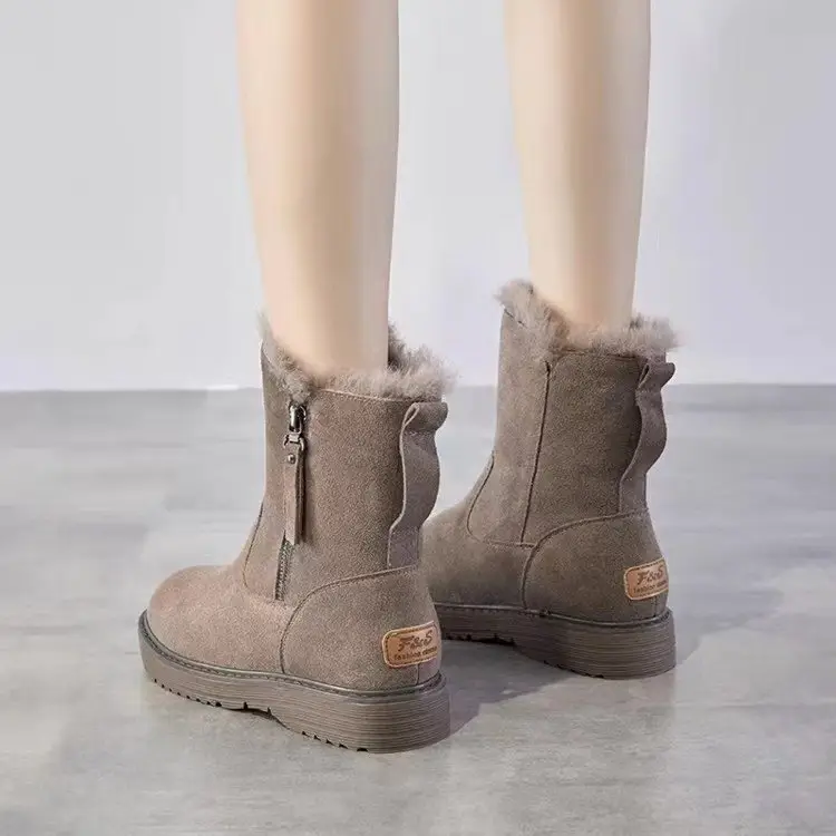 Women Fleece Lined Snow Boots Black 2024 - Image 4