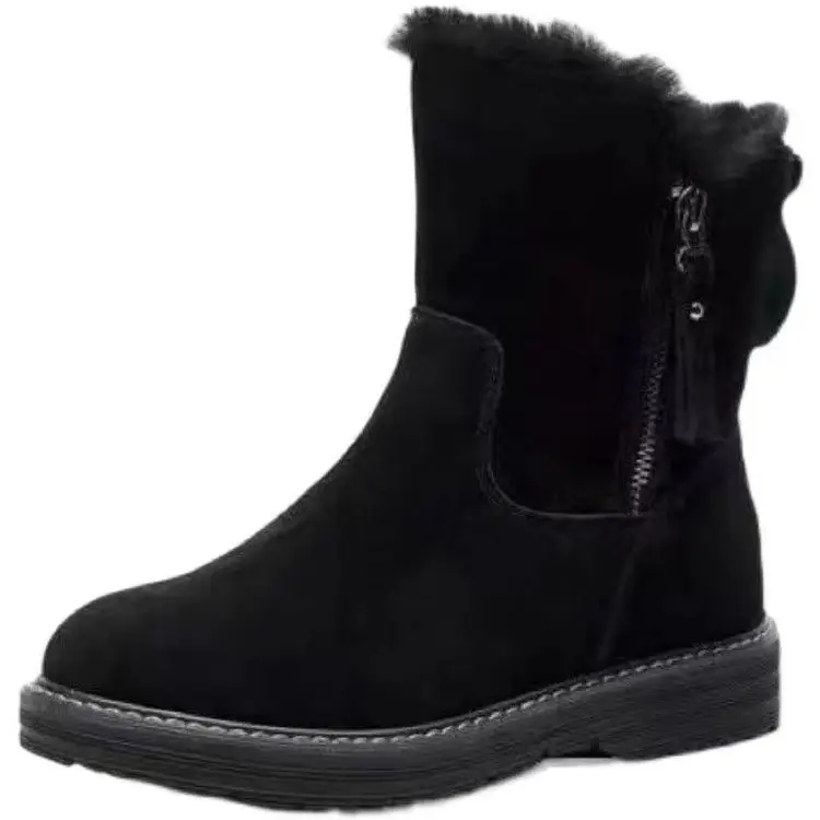 Women Fleece Lined Snow Boots Black 2024 - Image 7