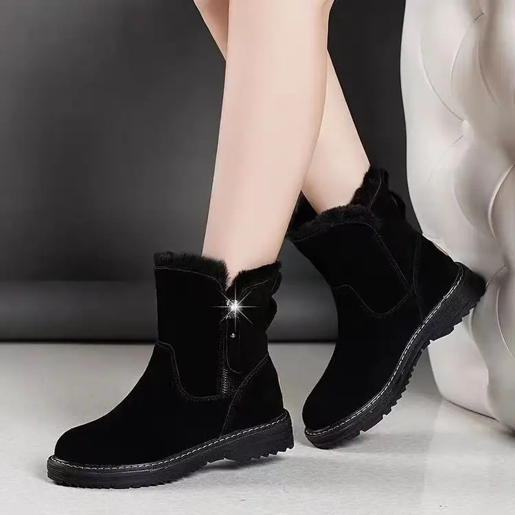 Women Fleece Lined Snow Boots Black 2024 — feature 3