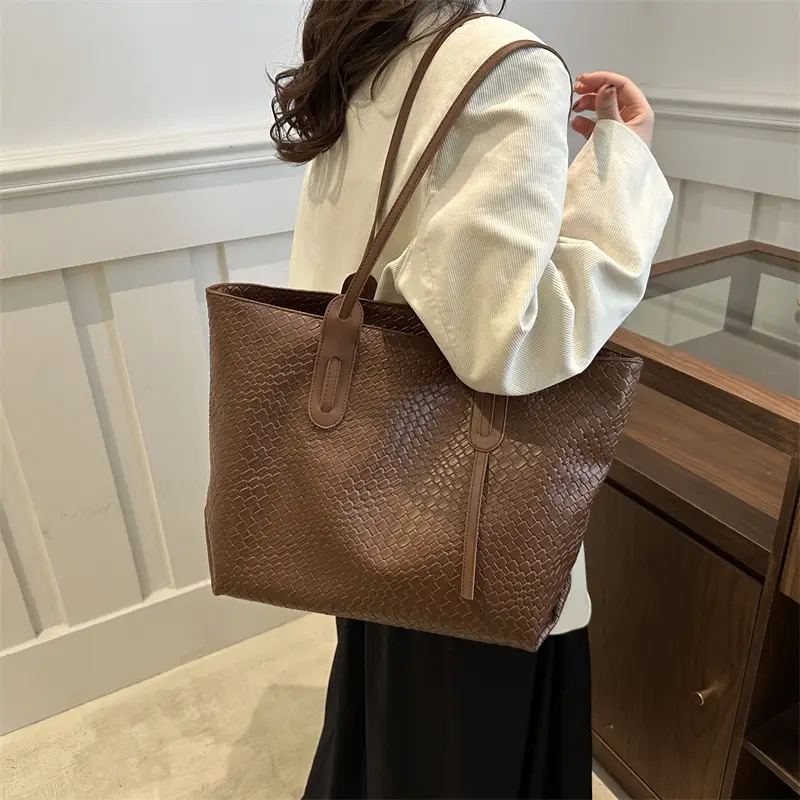 Red Vintage Woven Tote Bag Large Capacity Casual 2024 - Image 7