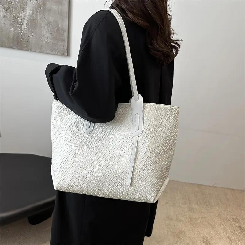 Red Vintage Woven Tote Bag Large Capacity Casual 2024 - Image 8