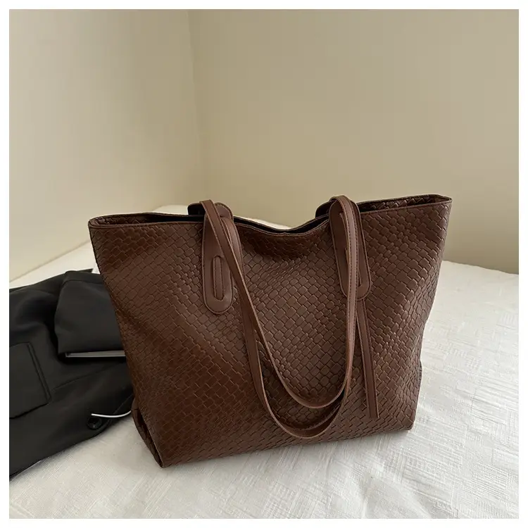 Red Vintage Woven Tote Bag Large Capacity Casual 2024 - Image 4