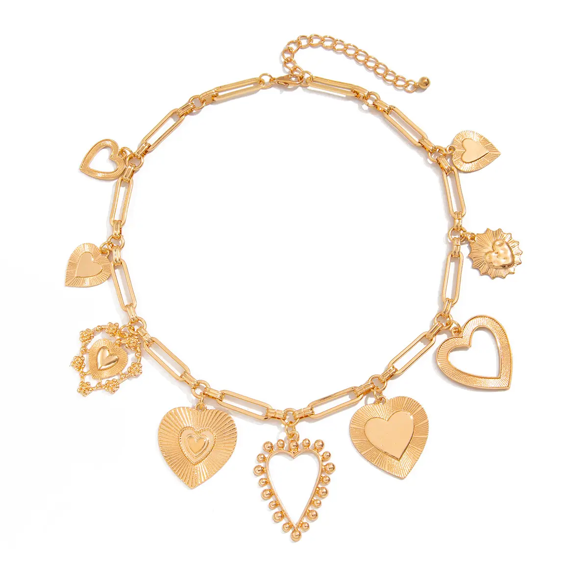 European American Heart Pendant Necklace with Peach Clavicle Design - Image 14