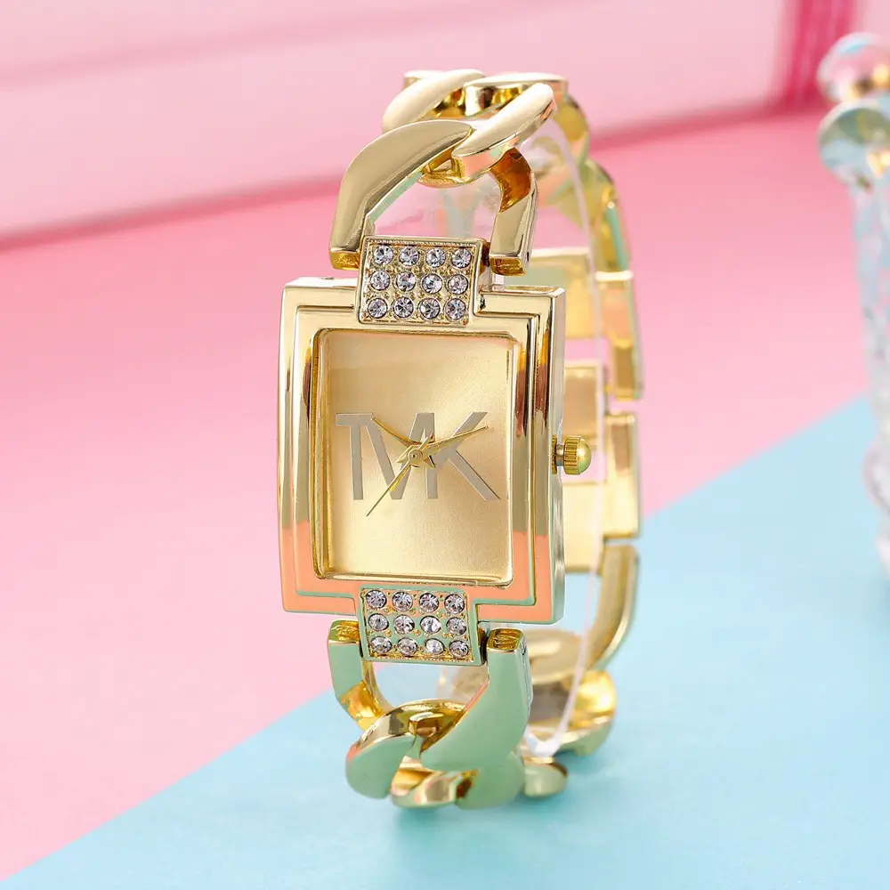 New Hot Selling Bracelet Watch All-match Fashion Quartz Watch Creative Hollow Diamond Fashion Square Women's Watch