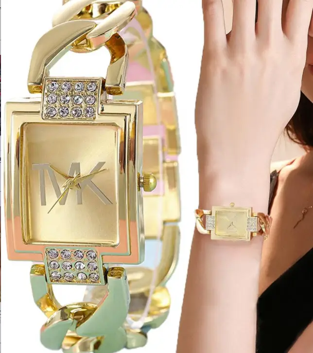 New Hot Selling Bracelet Watch All-match Fashion Quartz Watch Creative Hollow Diamond Fashion Square Women's Watch — feature 1
