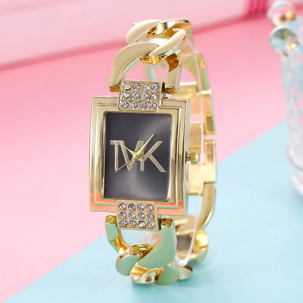 New Hot Selling Bracelet Watch All-match Fashion Quartz Watch Creative Hollow Diamond Fashion Square Women's Watch