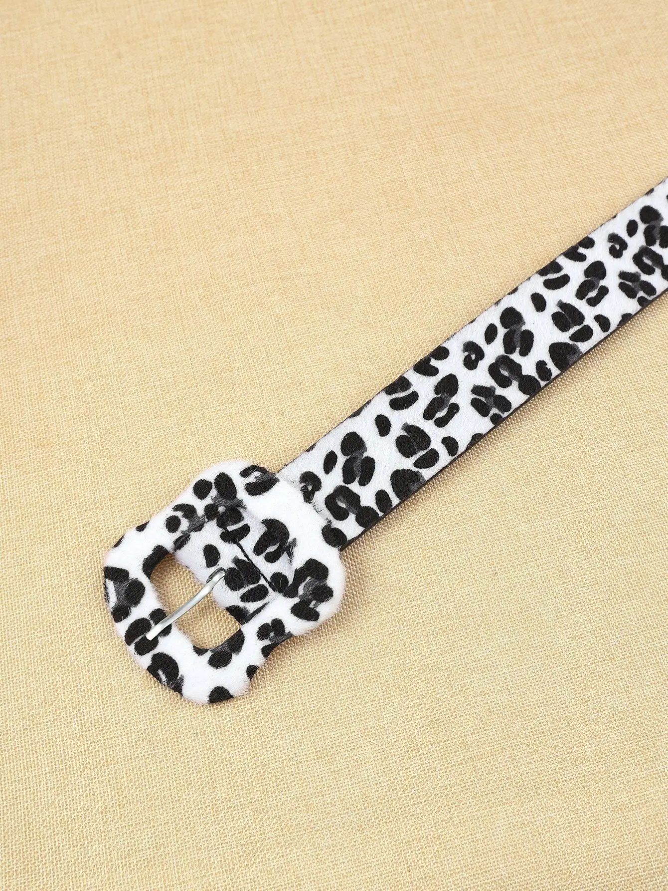New Winter Women's Black Faux Fur Covert Top with Leopard Belt — feature 21