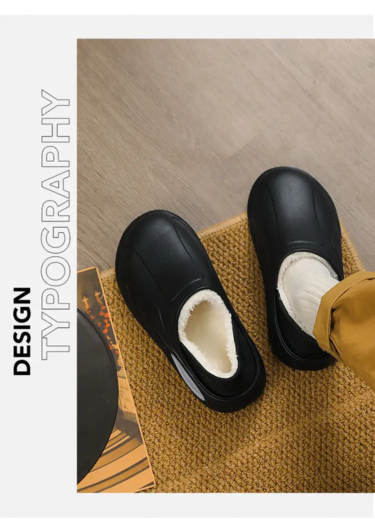 Cotton Slippers Men's Autumn and Winter fleece-lined Warm Non-slip Cotton Slippers Fur Integrated Cold-proof Indoor Dung-feeling Maomao Cotton Shoes — feature 11