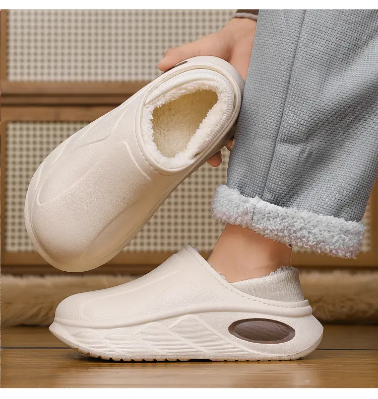Cotton Slippers Men's Autumn and Winter fleece-lined Warm Non-slip Cotton Slippers Fur Integrated Cold-proof Indoor Dung-feeling Maomao Cotton Shoes — feature 16