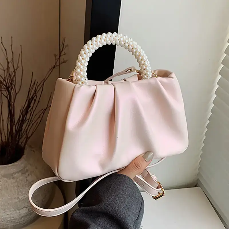 Women's Pink Pearl Pearl Handbag Shoulder Crossbody