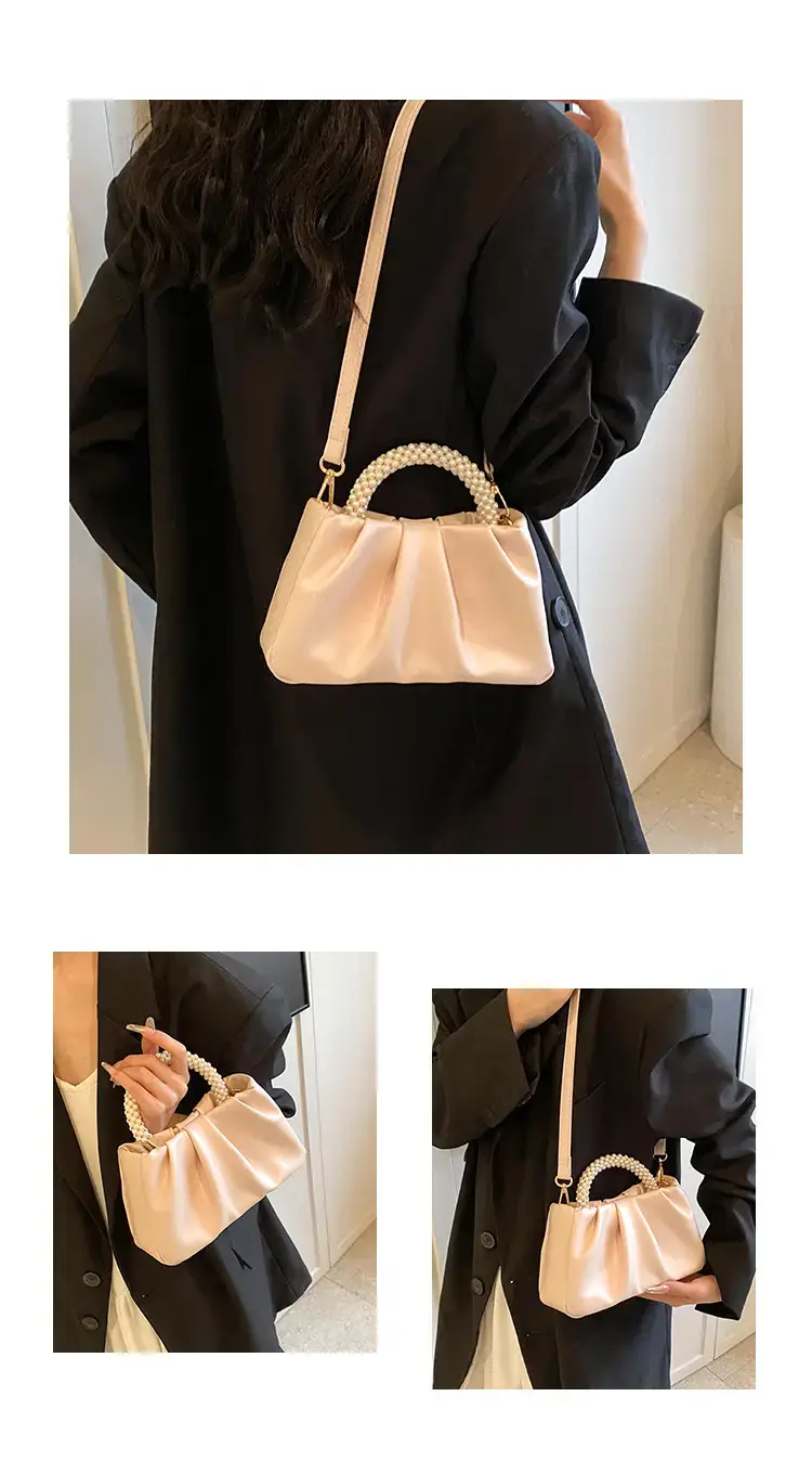 Women's Pink Pearl Pearl Handbag Shoulder Crossbody — feature 5