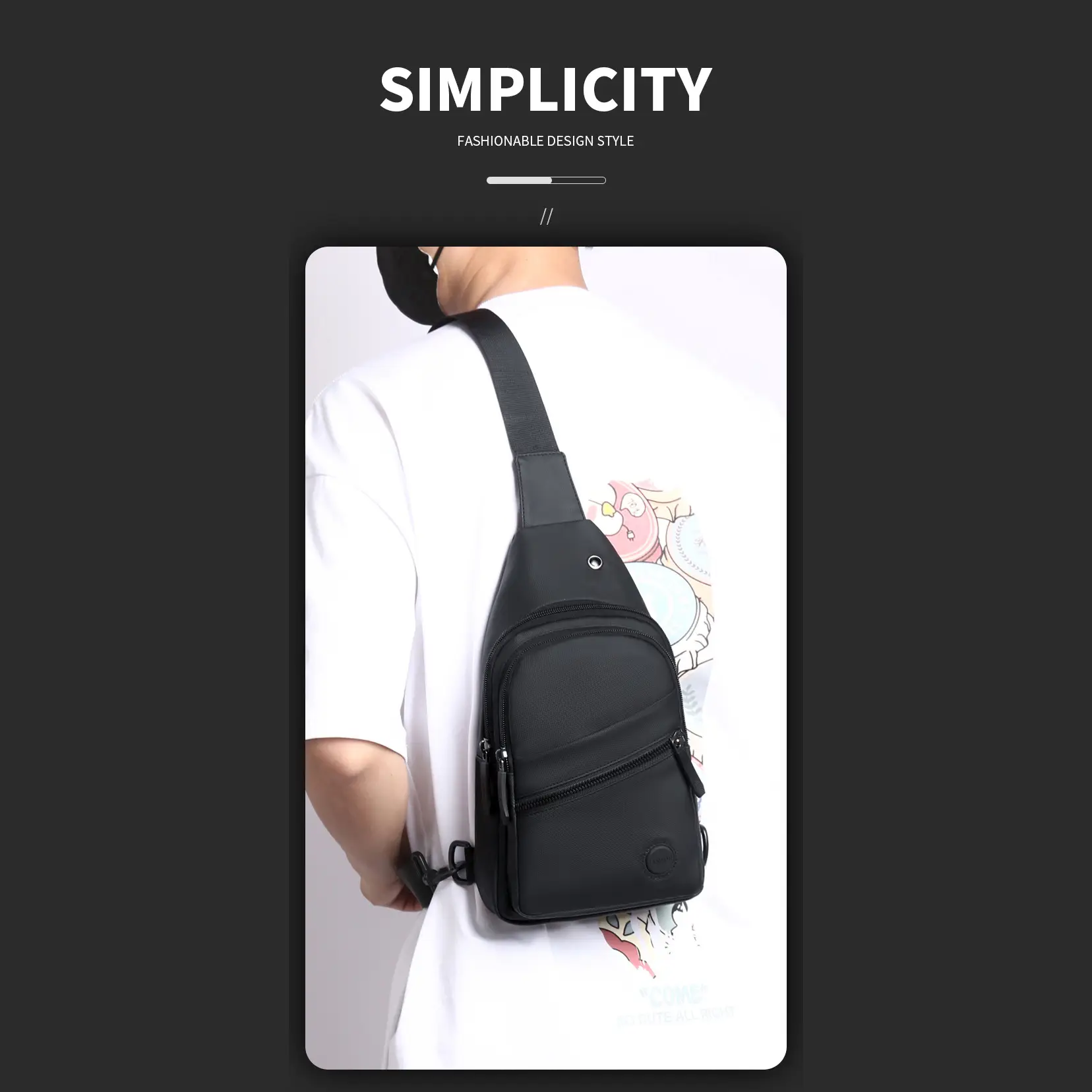 Men's Waterproof Nylon Chest Bag Large Capacity Multi-layer Crossbody - Image 19