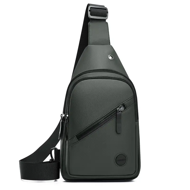 Men's Waterproof Nylon Chest Bag Large Capacity Multi-layer Crossbody - Image 12