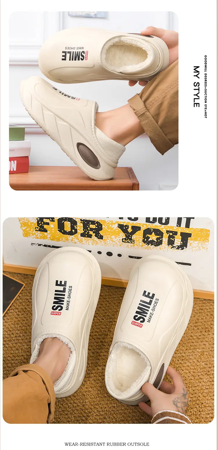 Northeast Cotton Slippers Men Green Fleece Lined Winter — feature 9