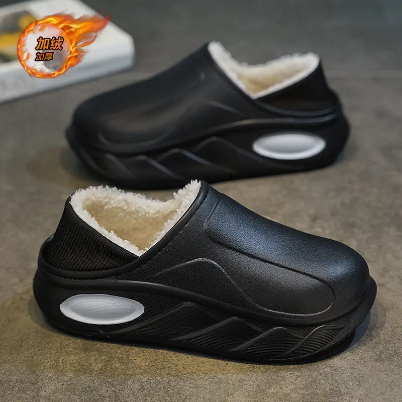 Northeast Cotton Slippers Men Green Fleece Lined Winter - Image 4