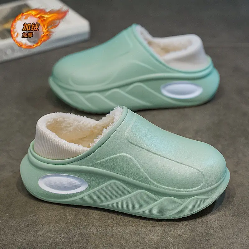 Northeast Cotton Slippers Men Green Fleece Lined Winter - Image 6