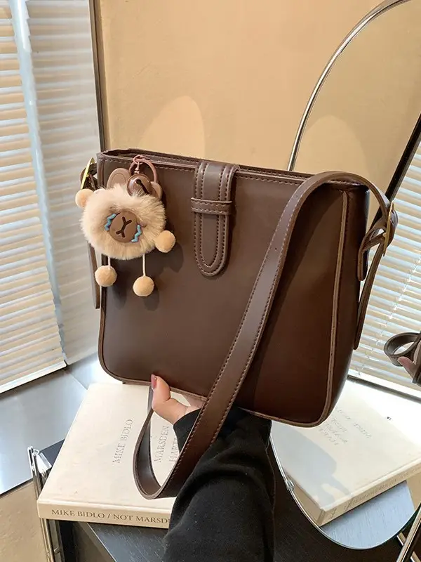 Women's Crossbody Bag Brown Textured 2026 New Fashion - Image 7
