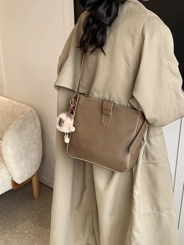 Women's Crossbody Bag Brown Textured 2026 New Fashion - Image 8