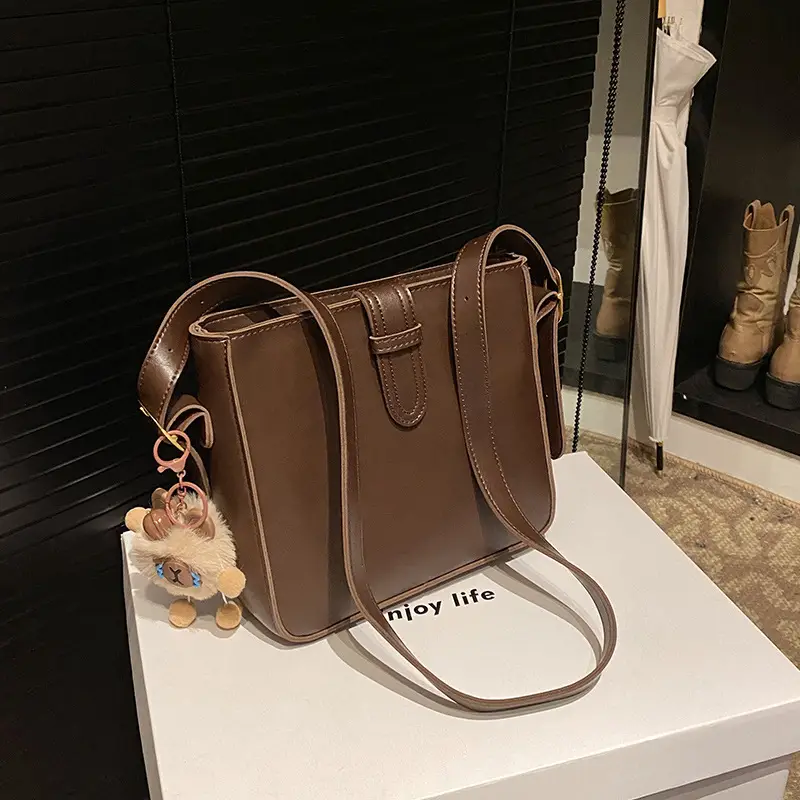 Women's Crossbody Bag Brown Textured 2026 New Fashion - Image 2