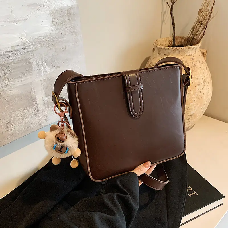 Women's Crossbody Bag Brown Textured 2026 New Fashion - Image 3