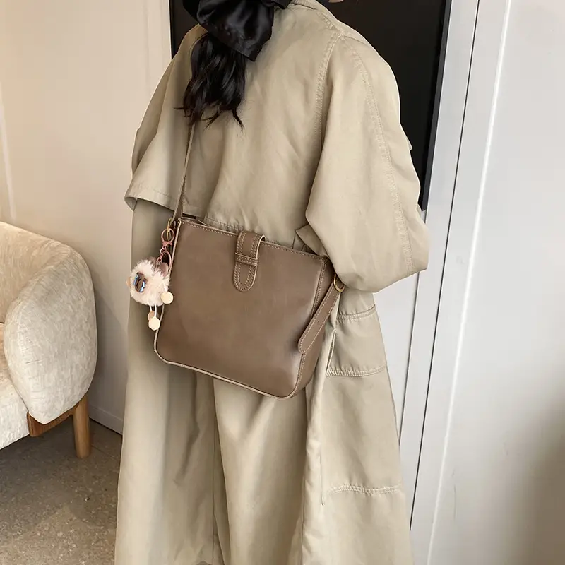 Women's Crossbody Bag Brown Textured 2026 New Fashion - Image 4