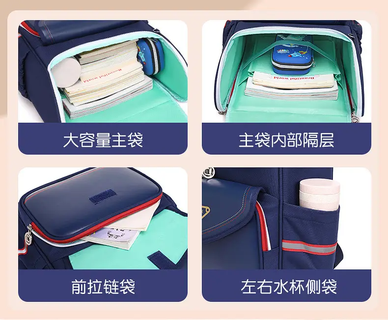 New schoolbag primary school students one, two, three to six grades shoulder bag large capacity burden reduction kara sheep with children's backpack — feature 11