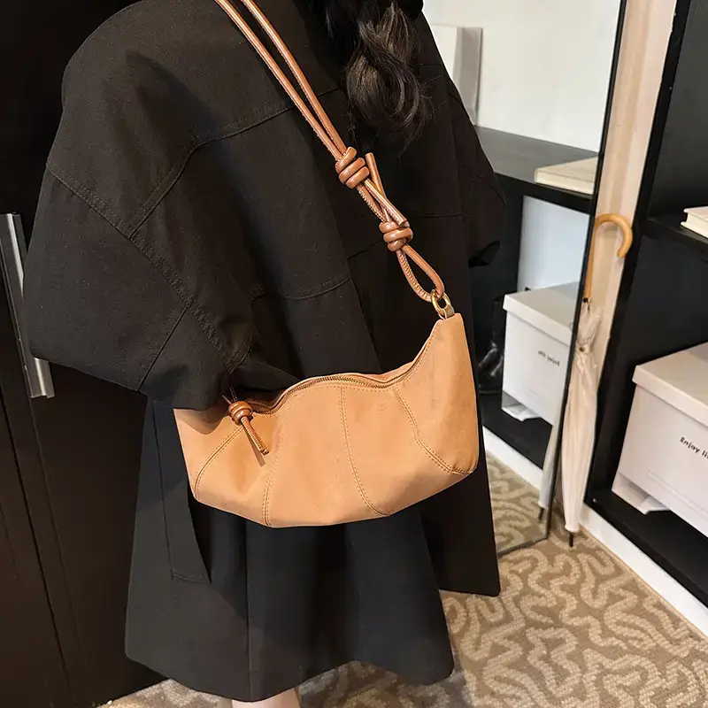 Vintage Frosted Suede Shoulder Bag Women 2024 - Image 8