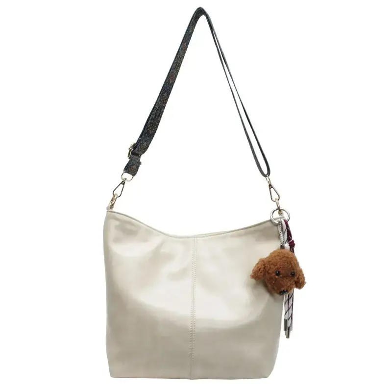 Women's Wax Leather Large Bag with Crossbody Strap - Image 4