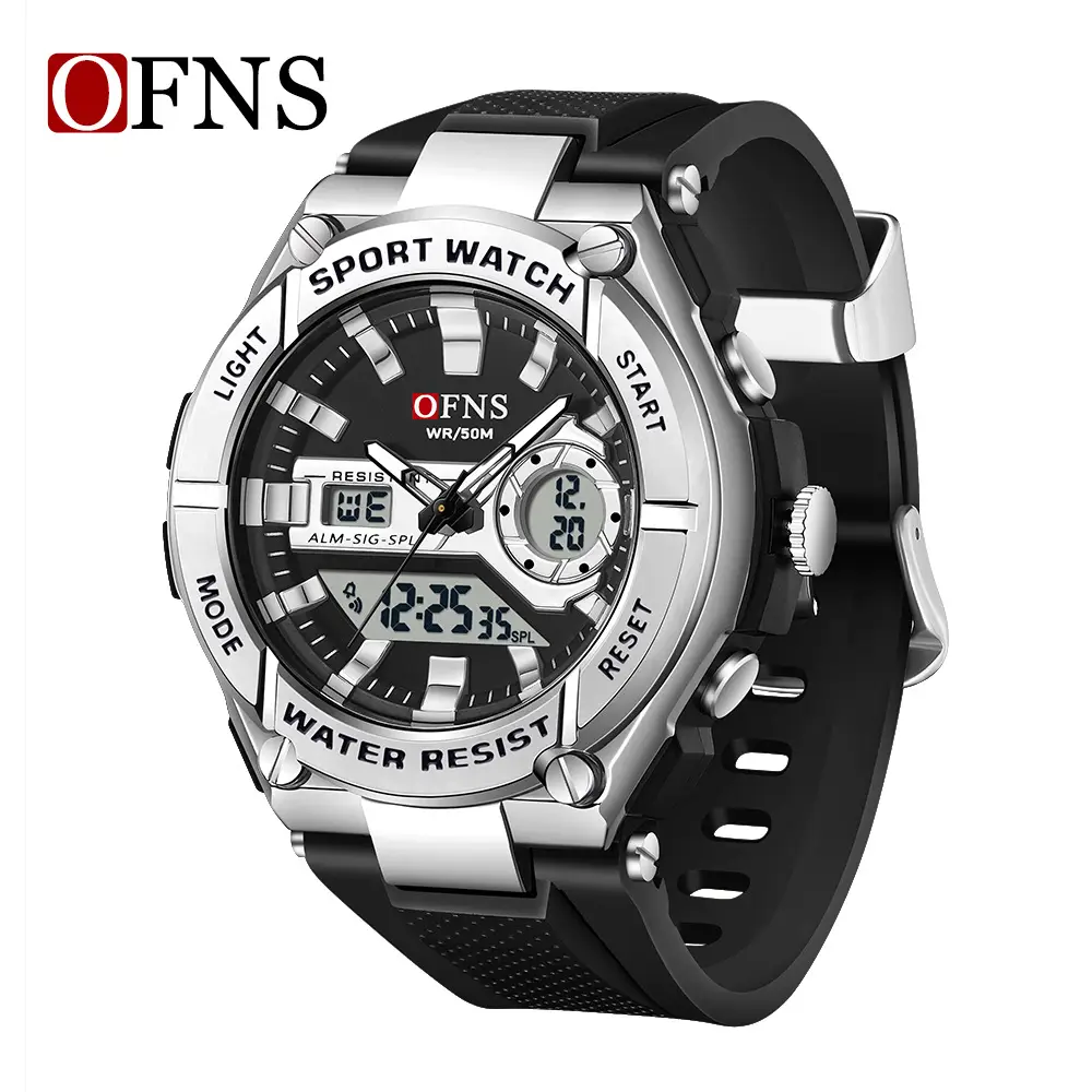 O'Fani Double Display Watch Black Green Green - Image 3