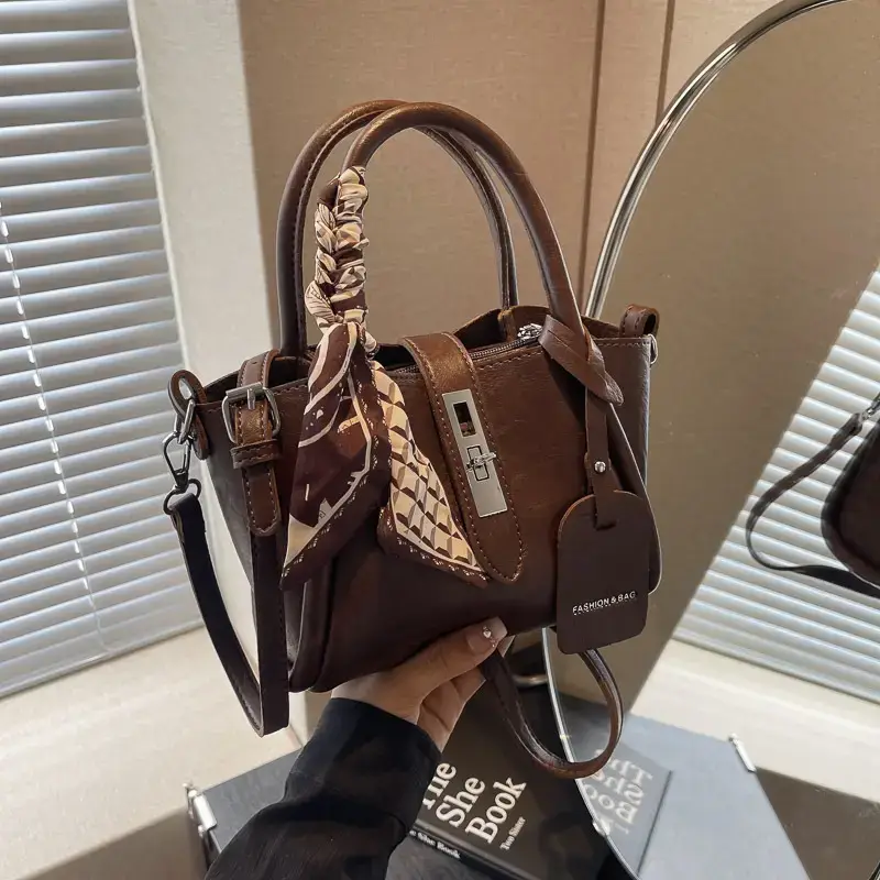 Black Korean Style Shoulder Bag with Bow Accessory - Image 9