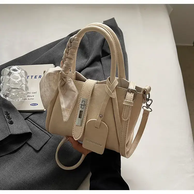 Black Korean Style Shoulder Bag with Bow Accessory — feature 23