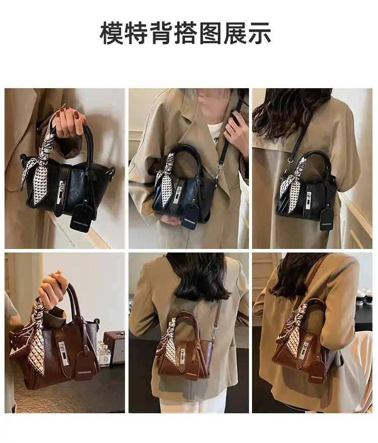 Black Korean Style Shoulder Bag with Bow Accessory — feature 8