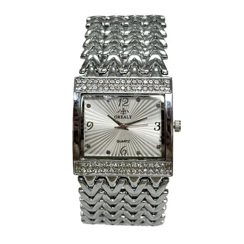 Women's Square Diamond Wavy Strap Quartz Watch - Image 7