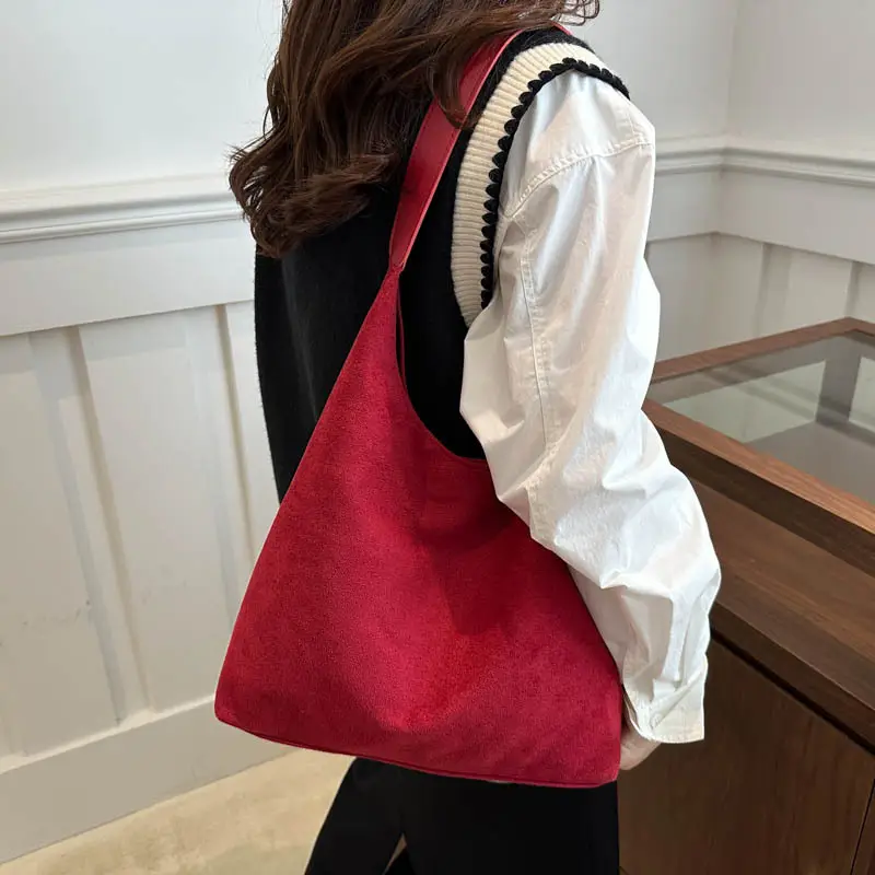 Red Korean Style Shoulder Tote Bag for Women - Image 9