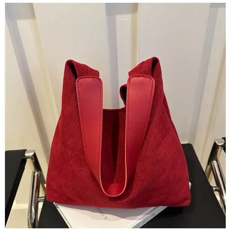 Red Korean Style Shoulder Tote Bag for Women - Image 5