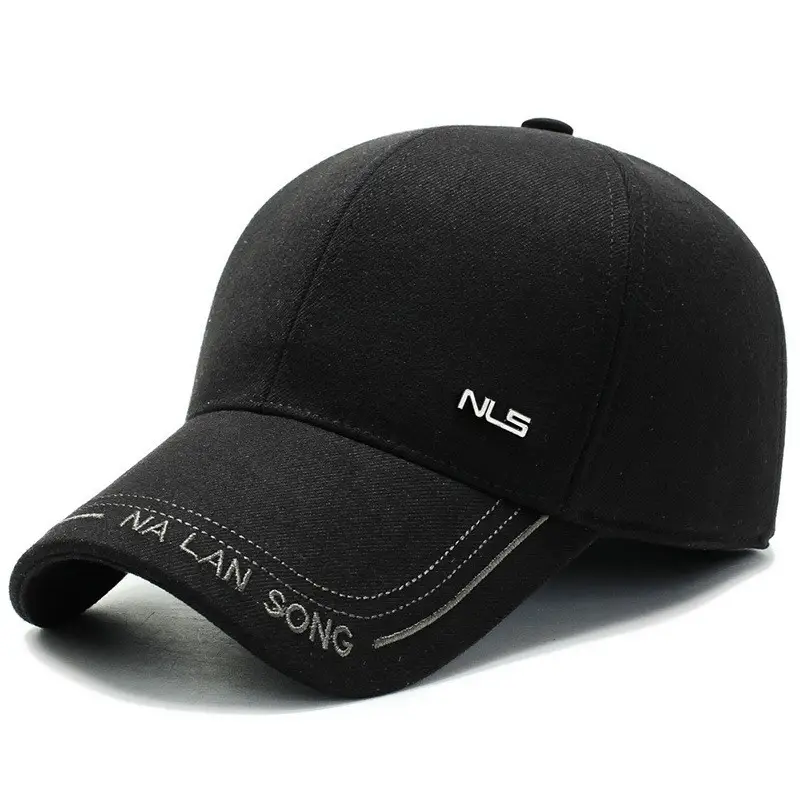 Men Woolen Duck Cap Winter Ear Protection Black - Image 7
